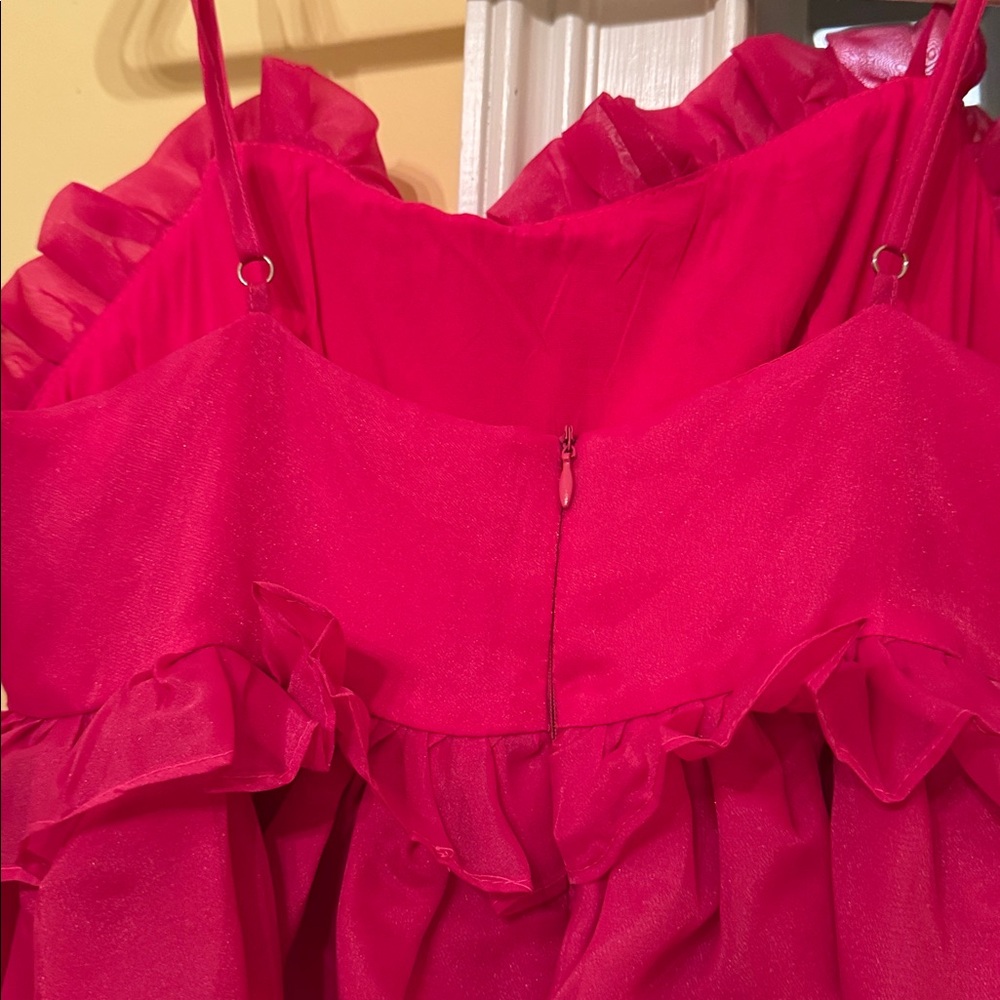 BiBi Bright Hot Pink Ruffle Party Dress - Picture 6 of 7
